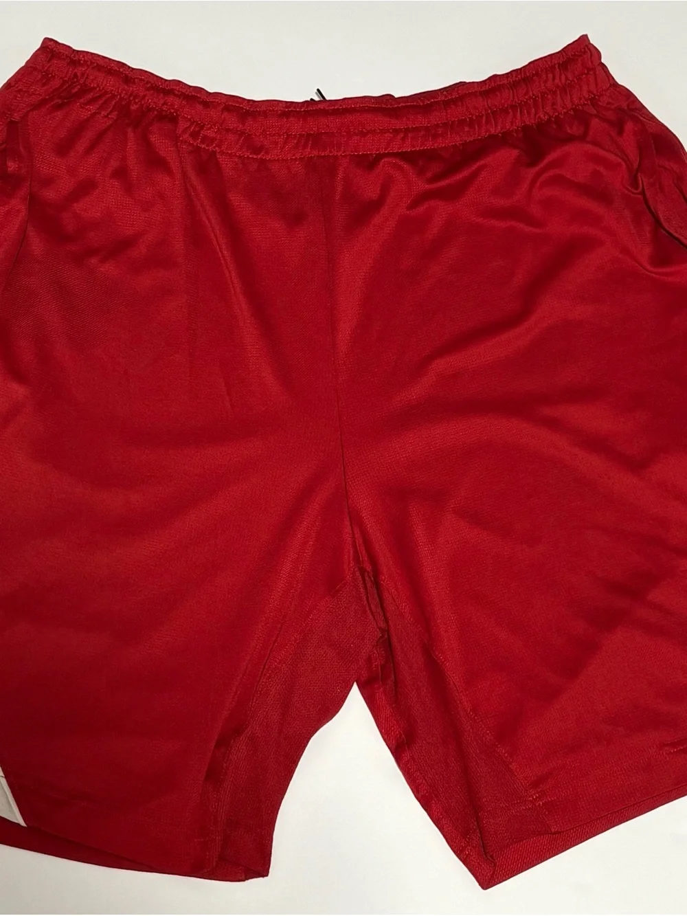 Jordan Red Men’s Athletic Basketball Shorts with White Accents